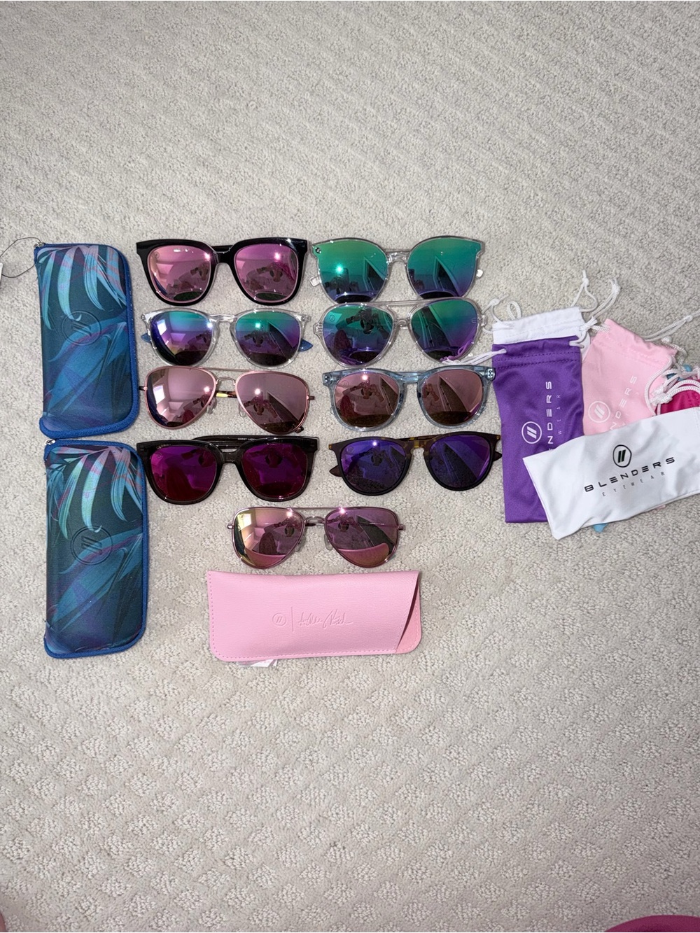 Blenders Assorted Women's Sunglasses Set - Pink, Purple, Green, Black